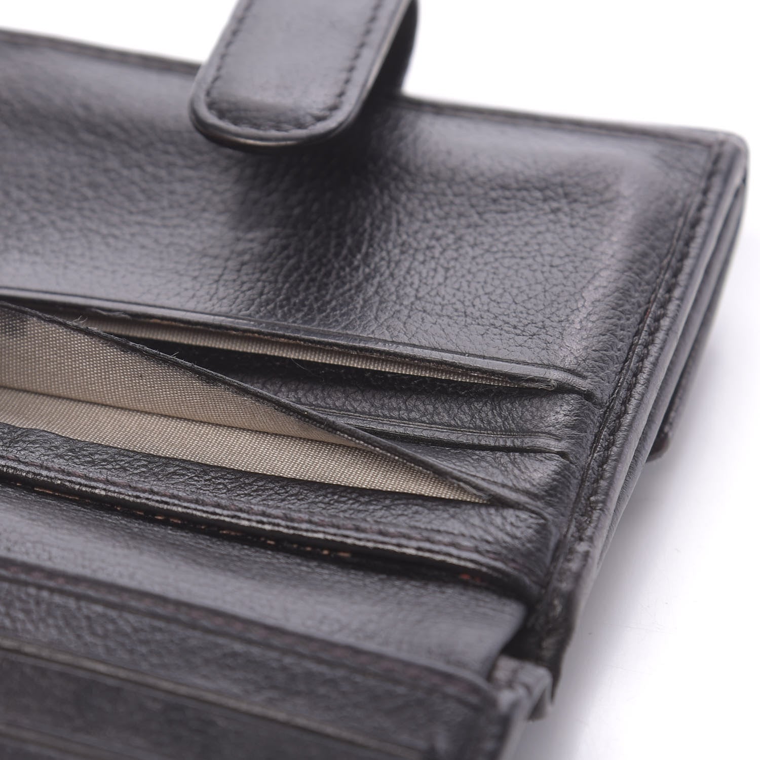 Chanel Glazed Goatskin Camellia Embossed French Flap Wallet Black 15 of 15