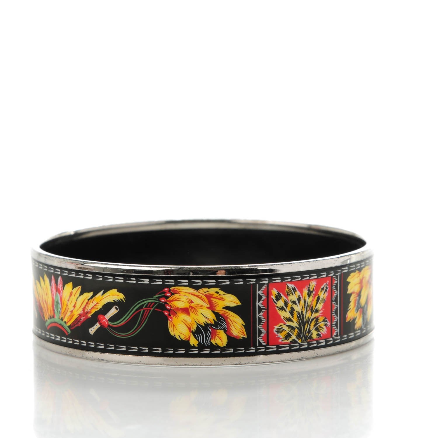 Hermes Enamel Printed Medium Brazil Bracelet 70 5 of 6