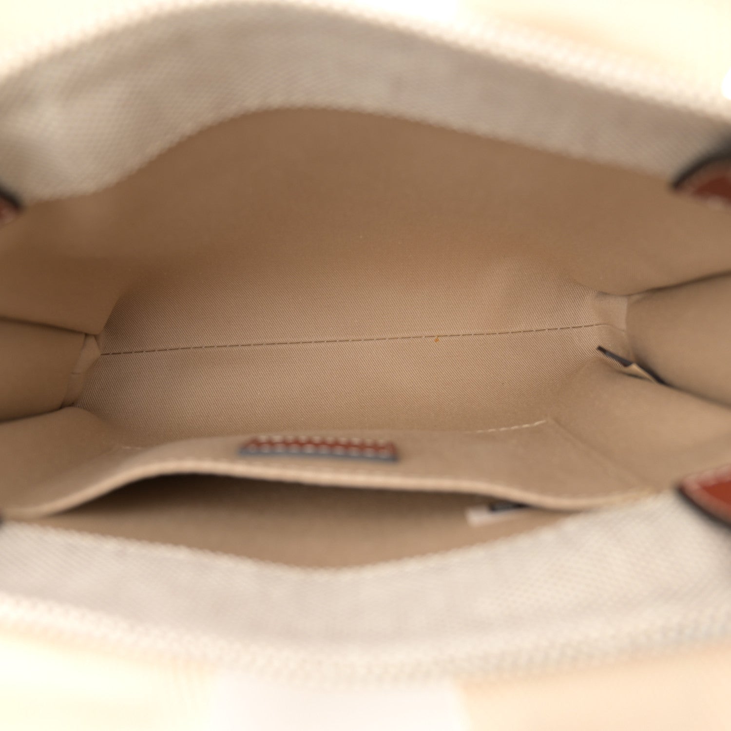 Chloe Cotton Calfskin Small Woody Ribbon Tote White Brown 5 of 10