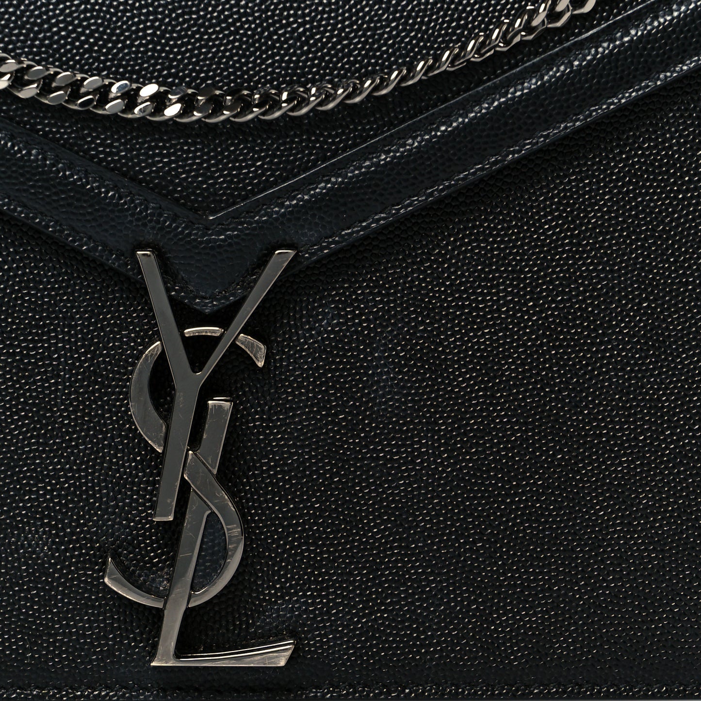 Grain De Poudre Monogram Cassandra Clasp Bag Black