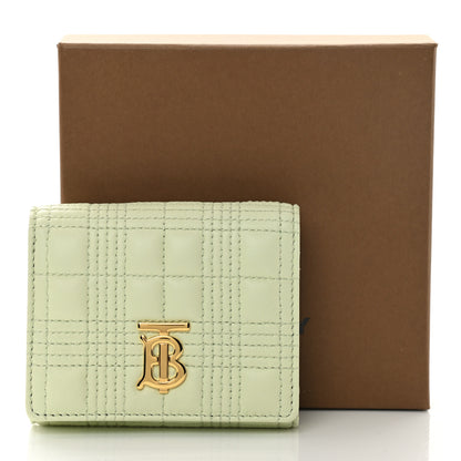 Burberry Lambskin Quilted Small Lola Folding Wallet Pistachio 10 of 10