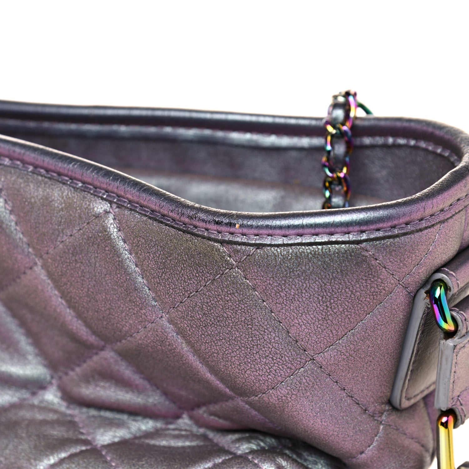 Chanel Iridescent Lambskin Calfskin Quilted Medium Gabrielle Hobo Light Purple 19 of 31