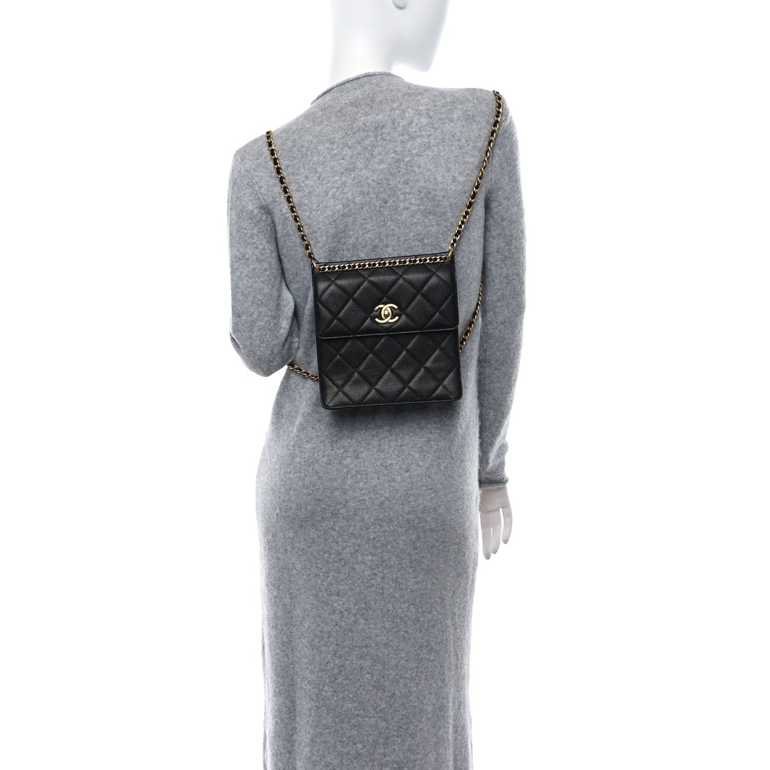 Chanel Caviar Quilted Chain Backpack Black 2 of 9