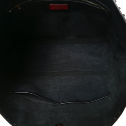 Valentino Garavani Grained Calfskin Rockstud Shoulder Tote Black 5 of 9