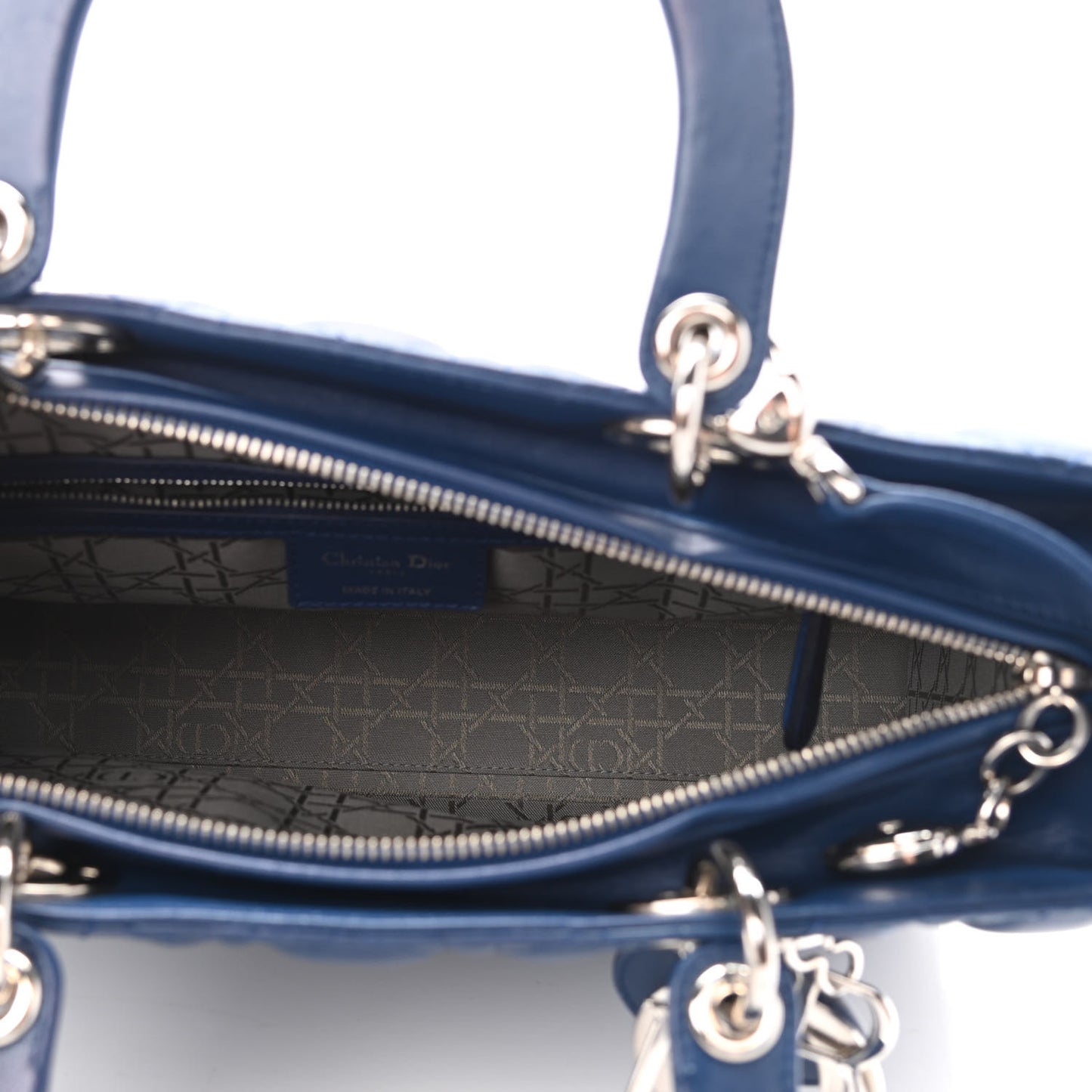 Lambskin Cannage Large Lady Dior Blue