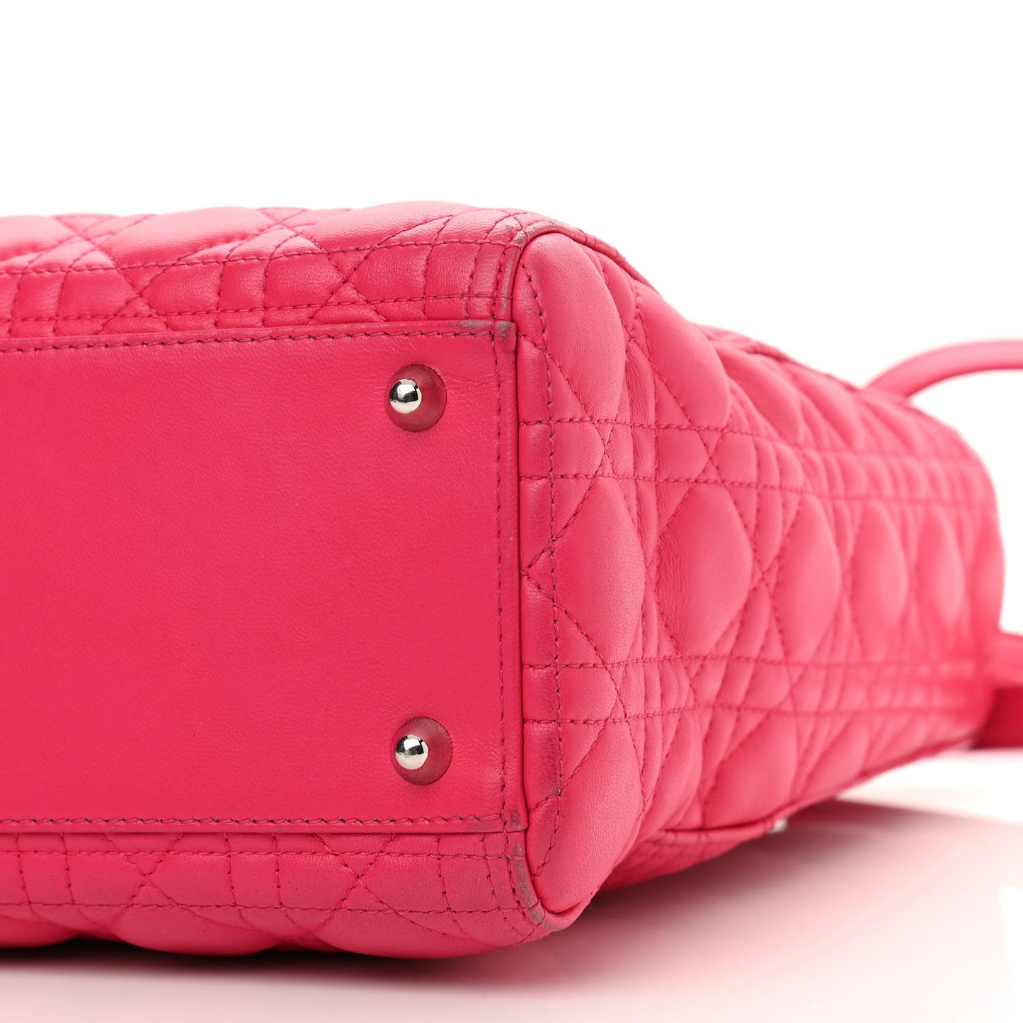 Lambskin Cannage Large Lady Dior Fuchsia