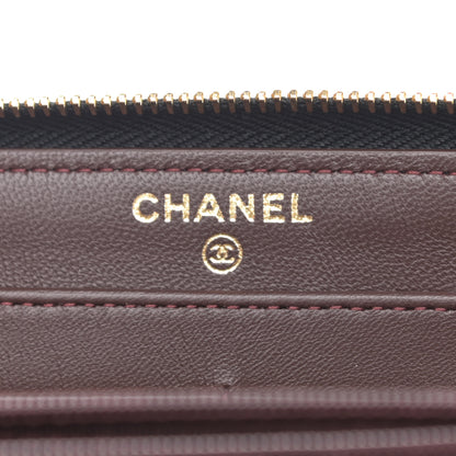 Chanel Lambskin Quilted Large Gusset Zip Around Wallet Black 6 of 8