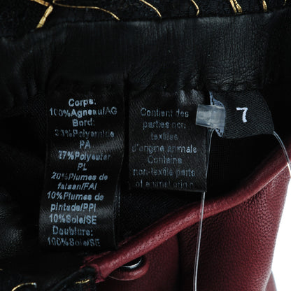 Chanel Lambskin Feather Gloves 7 Bordeaux 5 of 6