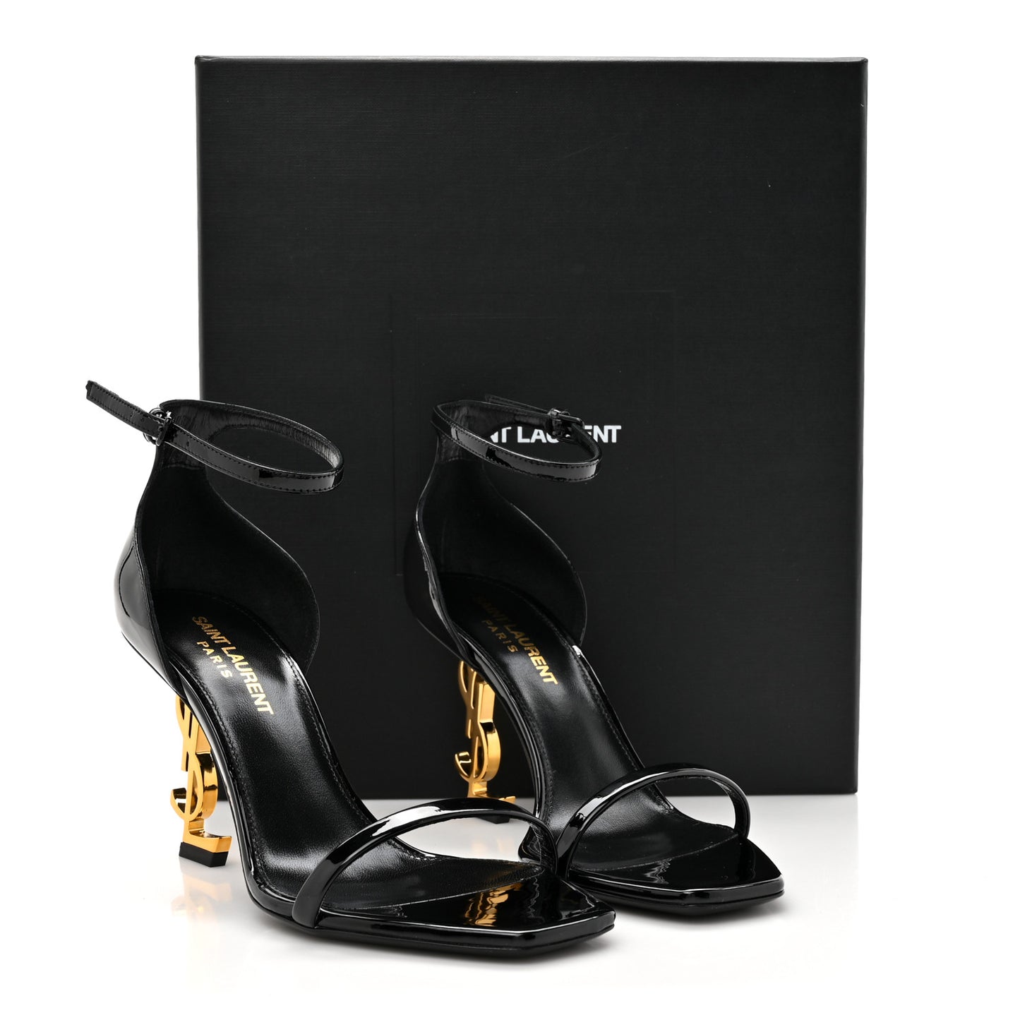Patent Calfskin Opyum 85 Sandals 36 Black