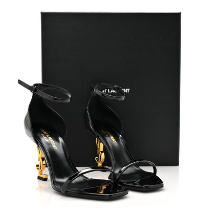 Saint Laurent Patent Calfskin Opyum 85 Sandals 36 Black 10 of 10