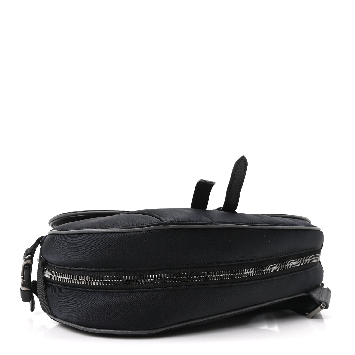 Christian Dior X SACAI Grained Calfskin Technical Fabric Mens Saddle Bag Black 3 of 10