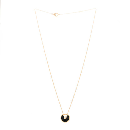 Cartier 18K Pink Gold Diamond Black Onyx XS Amulette de Cartier Pendant Necklace 3 of 5