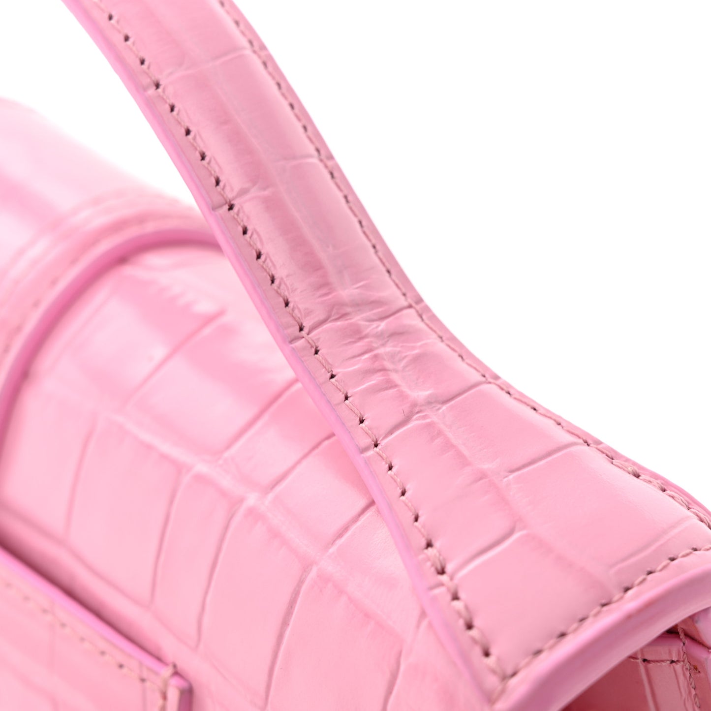 Calfskin Crocodile Embossed Le Grand Bambino Pink