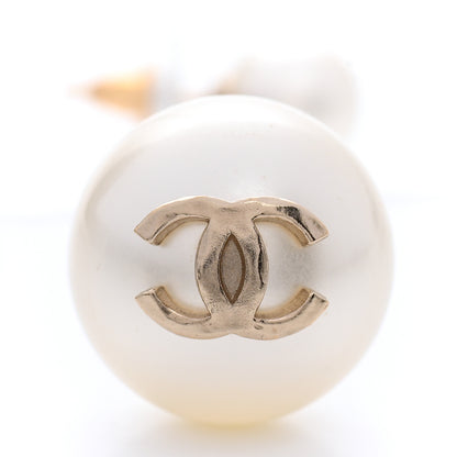 Chanel Pearl CC Chain Drop Earrings Gold 4 of 5