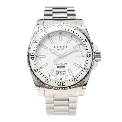 Gucci Stainless Steel 40mm Dive Quartz Watch White 1 of 6