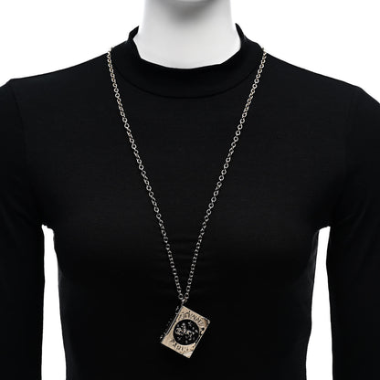 Chanel Metal CC Lion Book Locket Necklace Gold 2 of 10