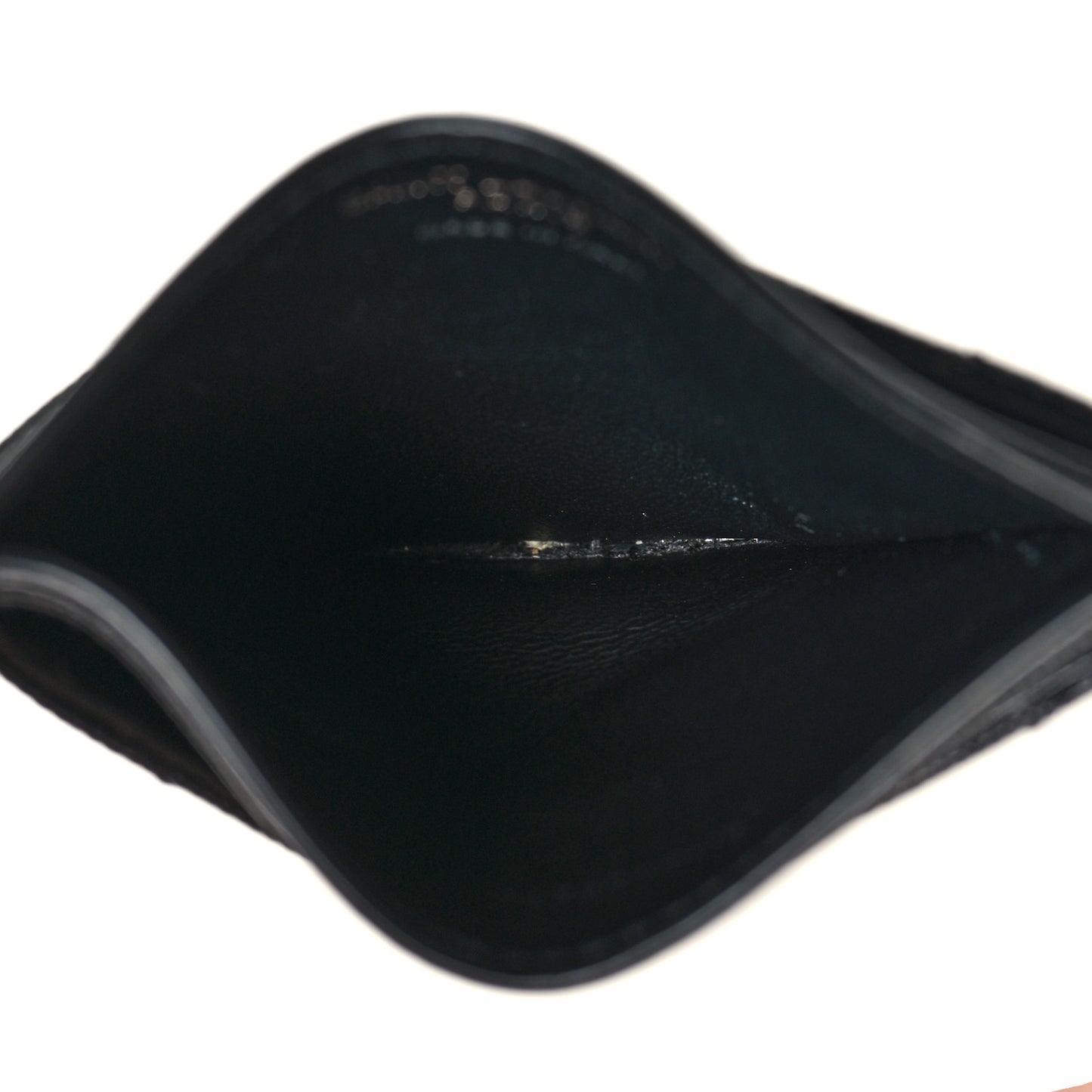 Grain De Poudre Matelasse Chevron Monochrome Monogram Credit Card Case Black
