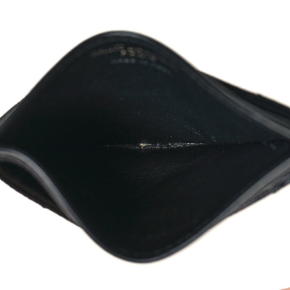 Saint Laurent Grain De Poudre Matelasse Chevron Monochrome Monogram Credit Card Case Black 5 of 9