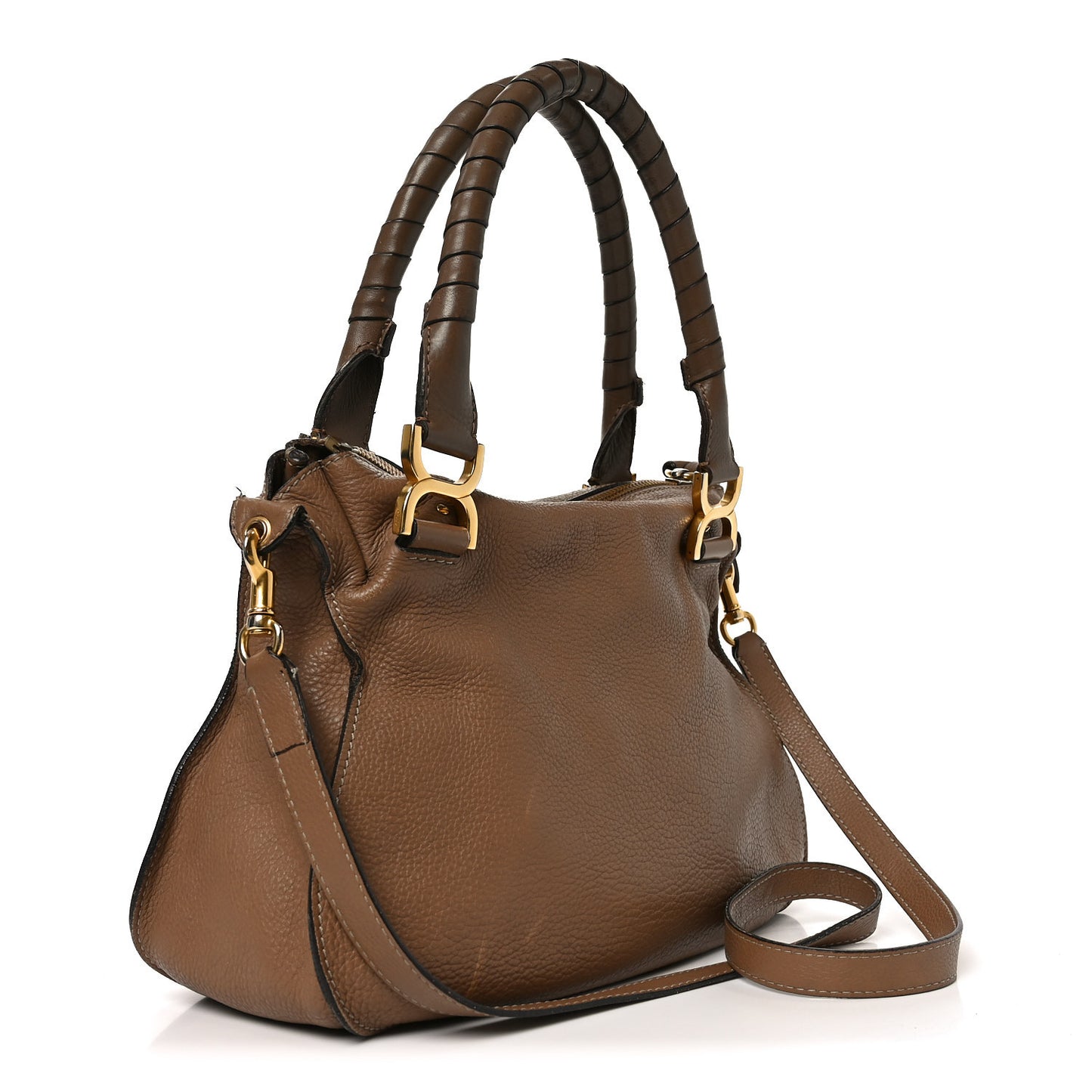 Calfskin Medium Marcie Satchel Desert Taupe