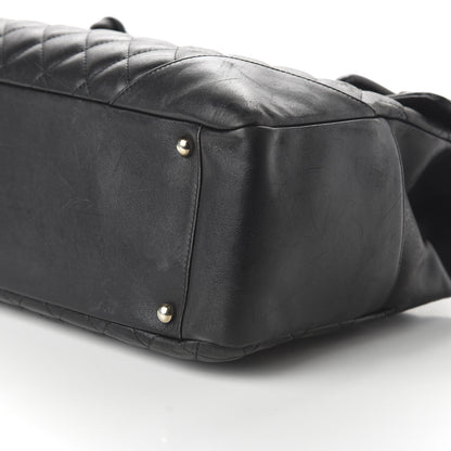 Chanel Calfskin Quilted Large Cambon Flap Black White 7 of 12