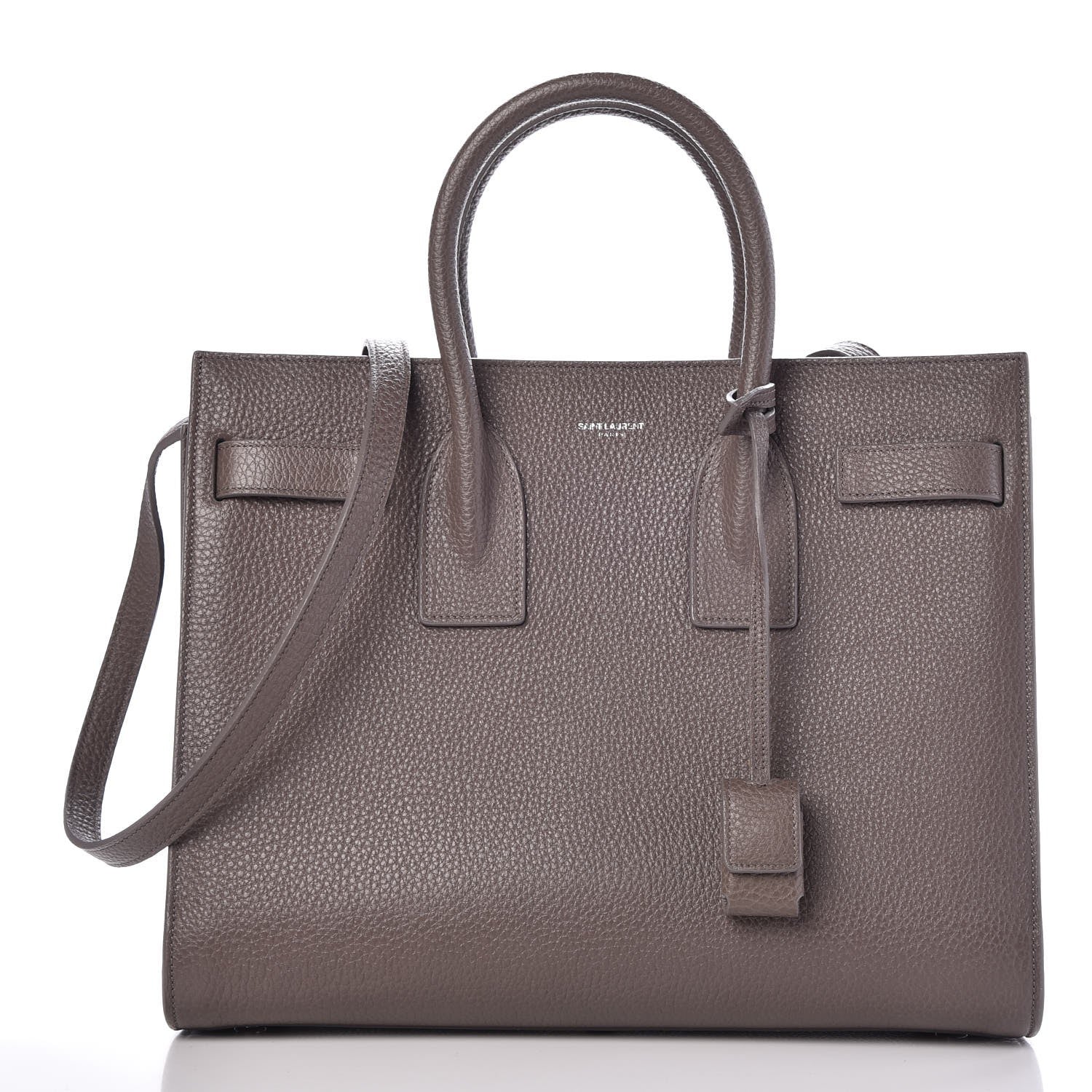 Saint Laurent Grained Calfskin Small Sac De Jour Fog 1 of 13