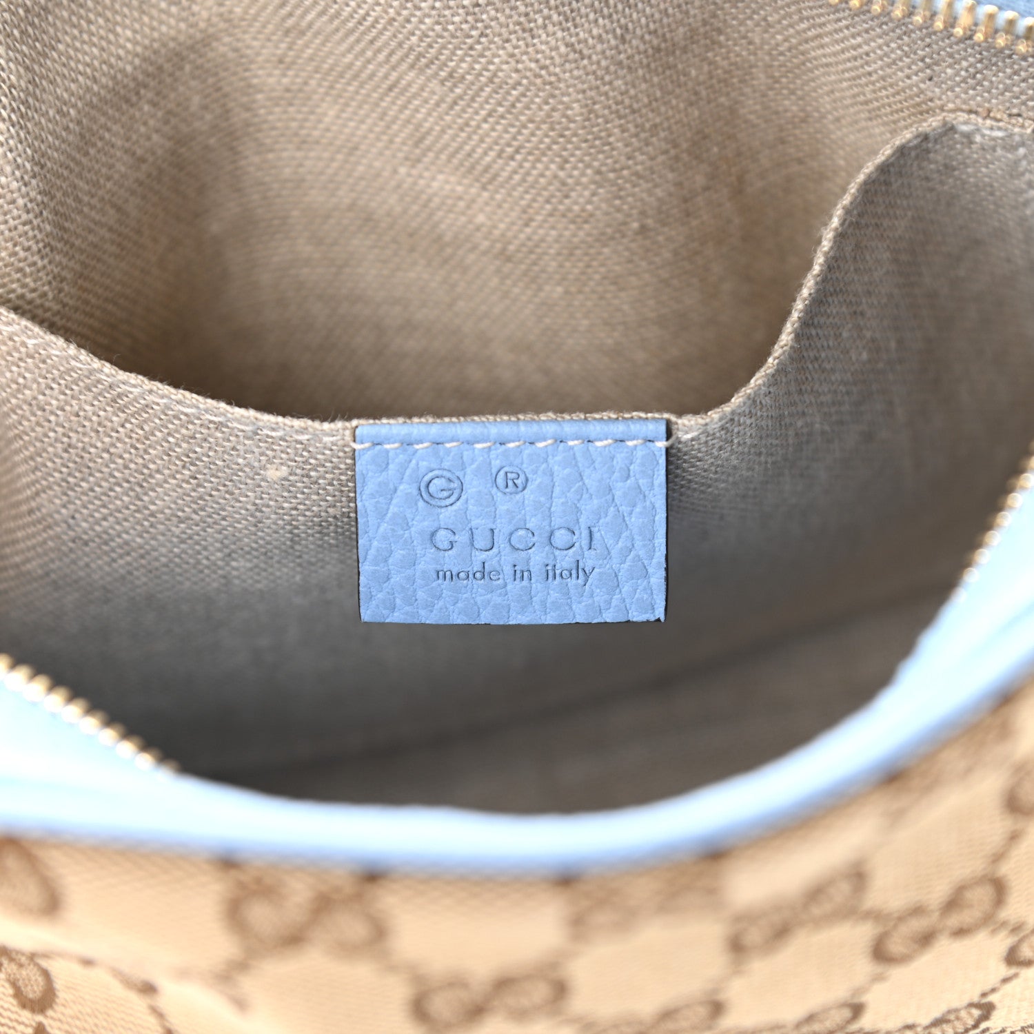 Gucci Monogram Mini Bree Messenger Bag Beige Mineral Blue 6 of 14