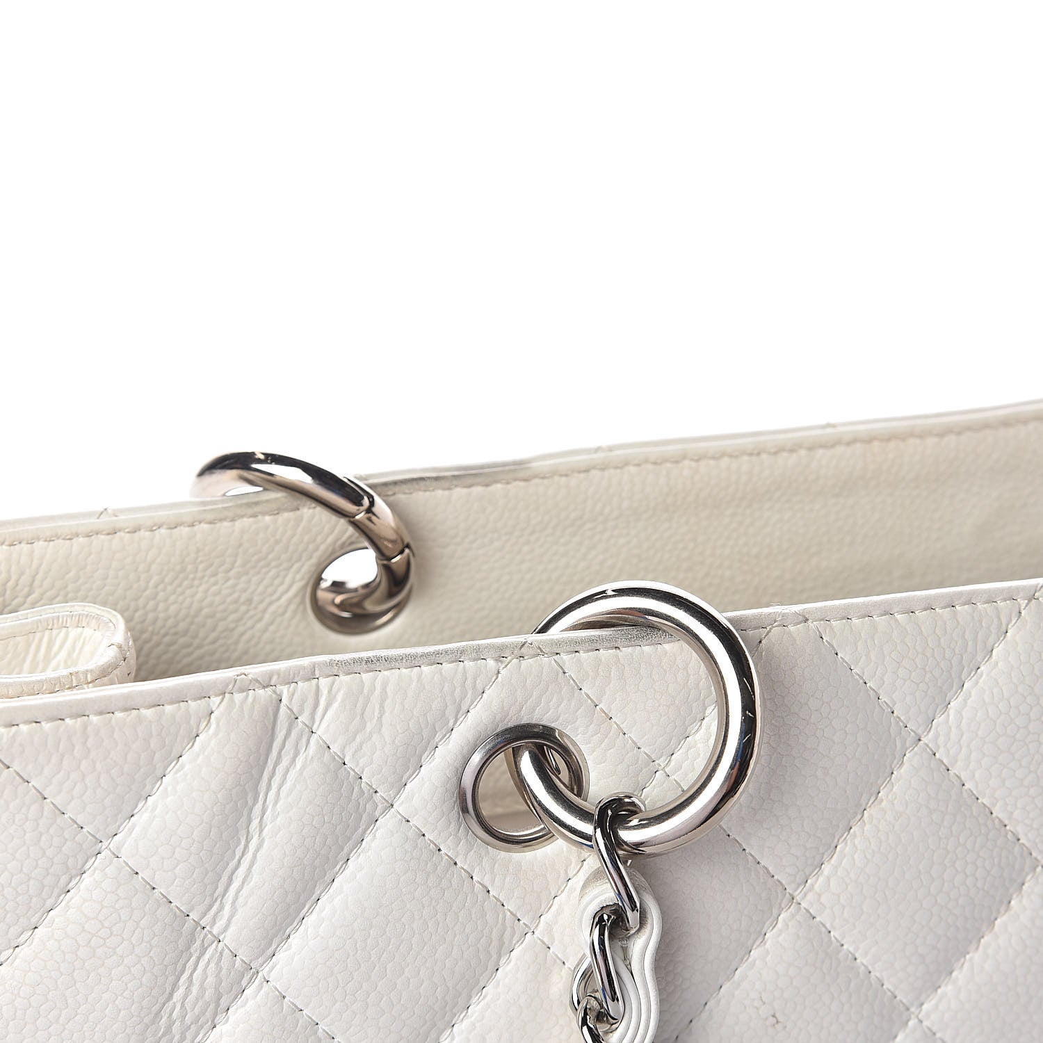 Chanel Caviar Quilted Grand Shopping Tote GST White 16 of 18