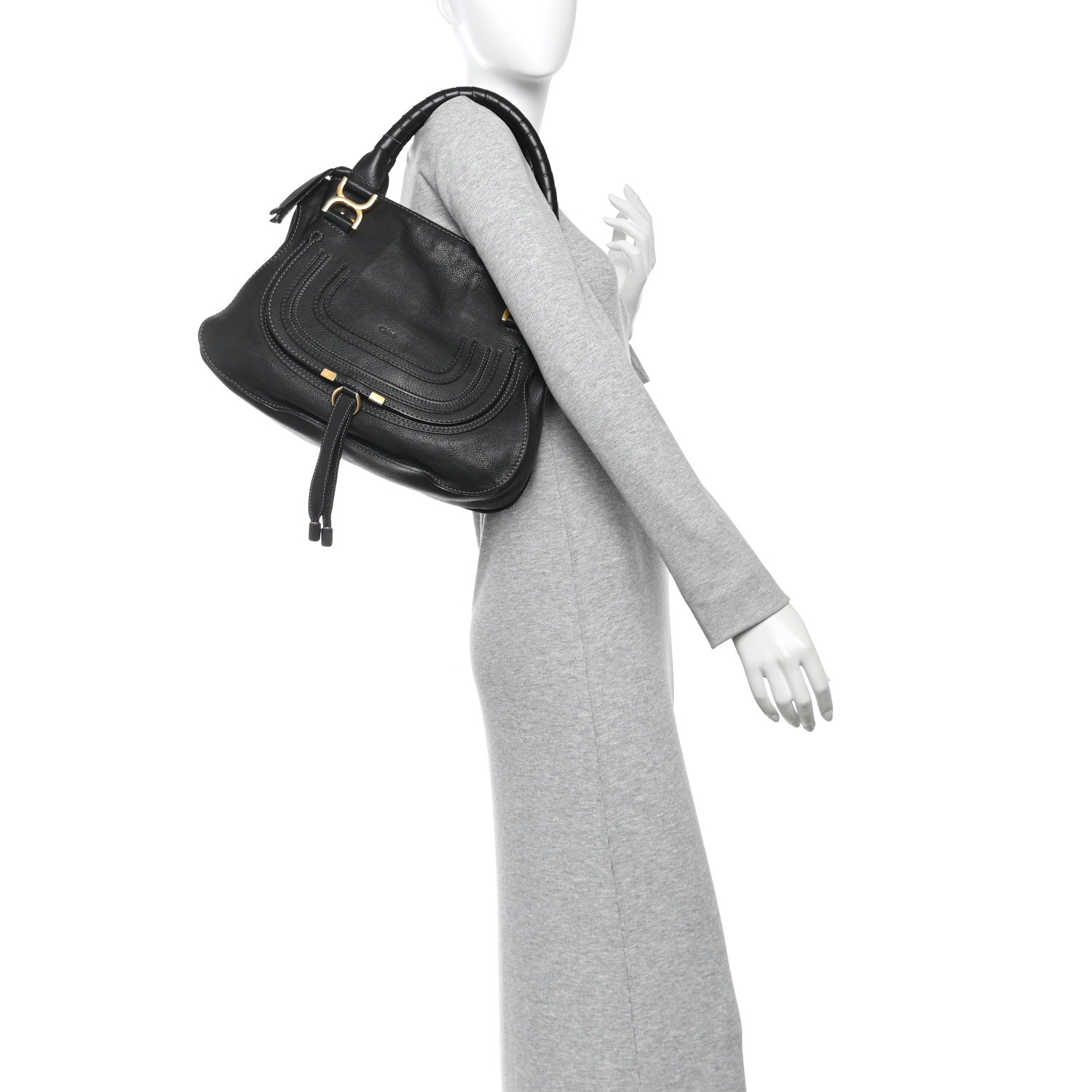 Chloe Calfskin Medium Marcie Satchel Black 2 of 9