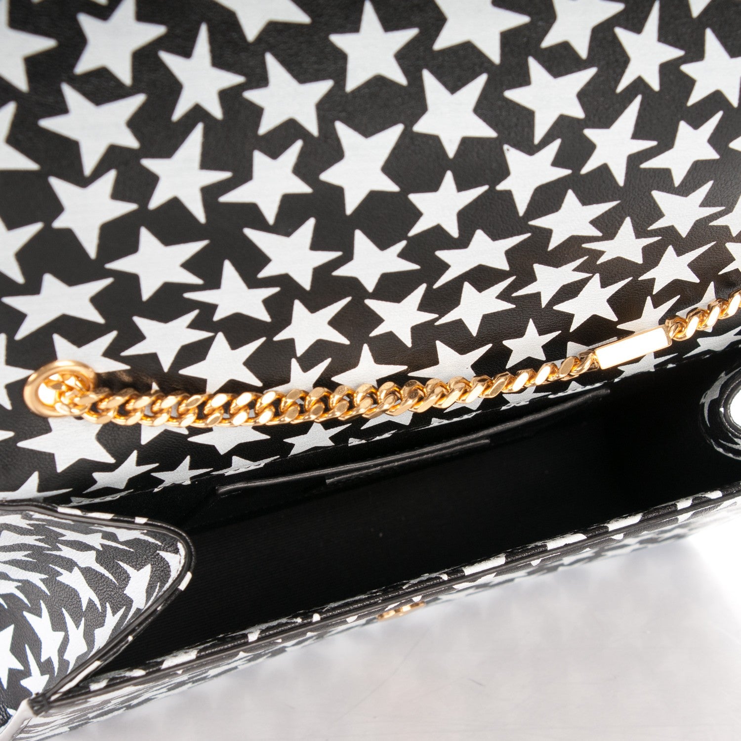 Saint Laurent Lambskin Medium Star Print Monogram Kate Satchel Black White 5 of 7