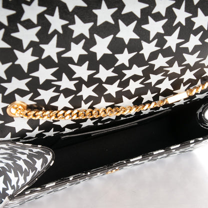 Saint Laurent Lambskin Medium Star Print Monogram Kate Satchel Black White 5 of 7