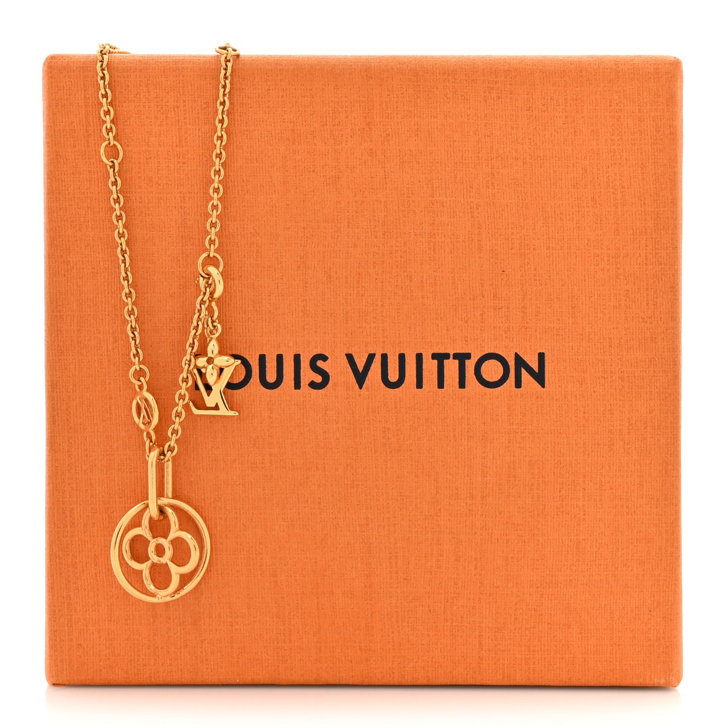 Metal Twiggy Flower Necklace Gold
