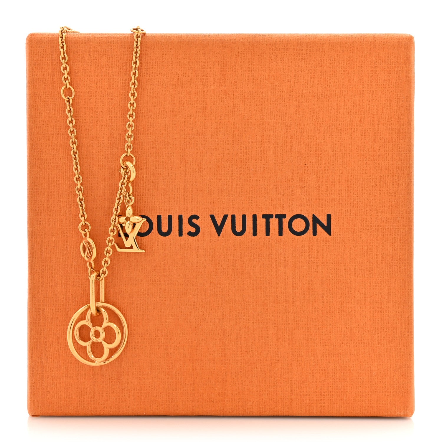 Louis Vuitton Metal Twiggy Flower Necklace Gold 7 of 7
