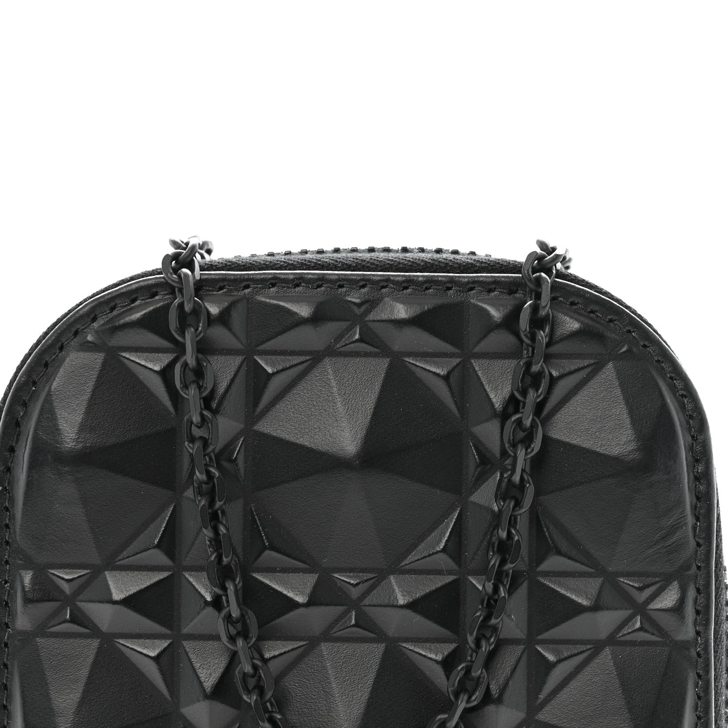 Christian Dior Calfskin Cannage Diamond Cannage Phone Holder Black 8 of 13