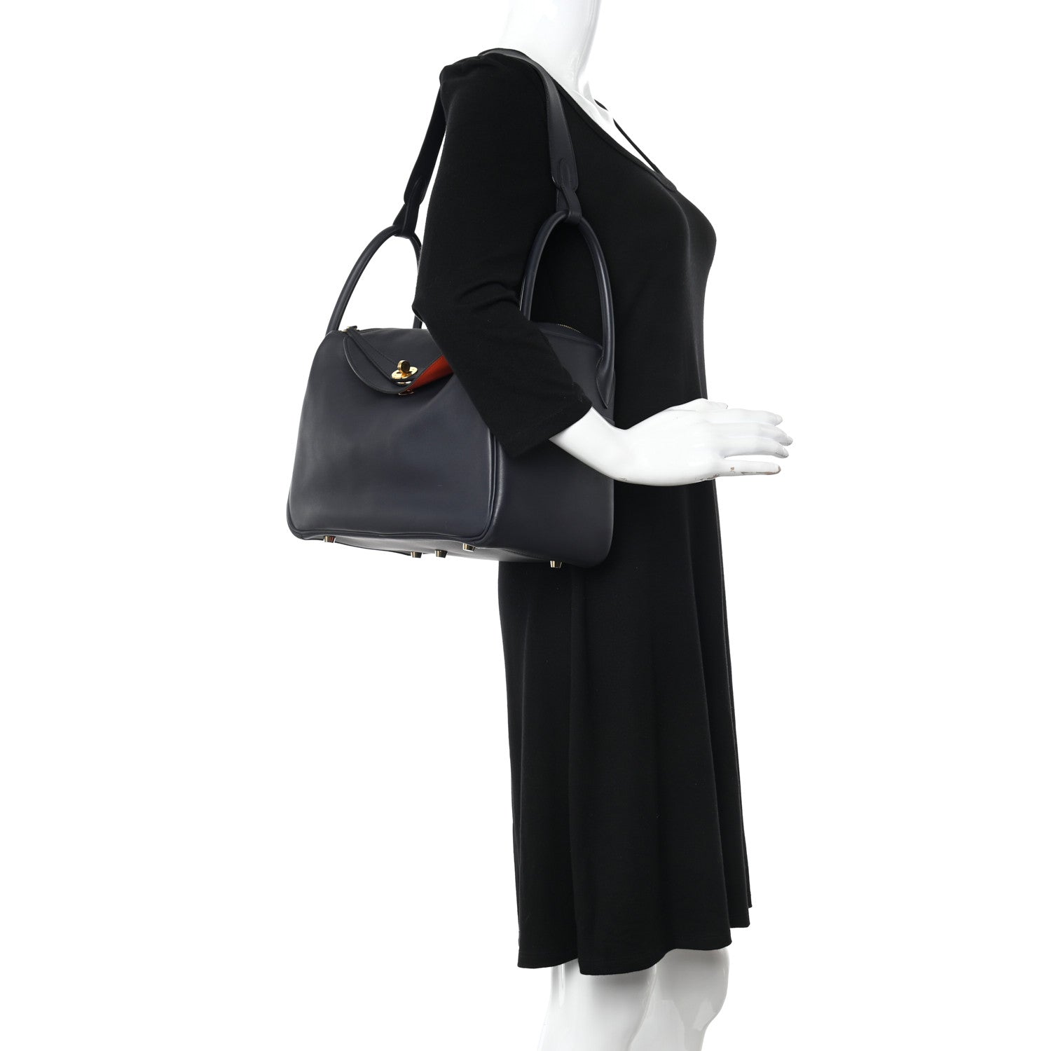 Hermes Swift Verso Lindy 30 Bleu Indigo Orange Poppy 2 of 12