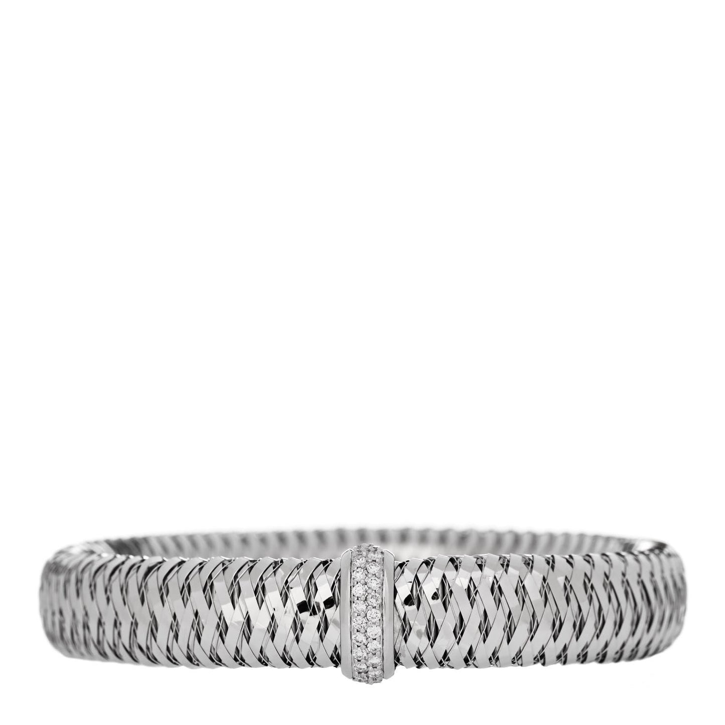 18K White Gold Diamond Medium Primavera Bangle Bracelet