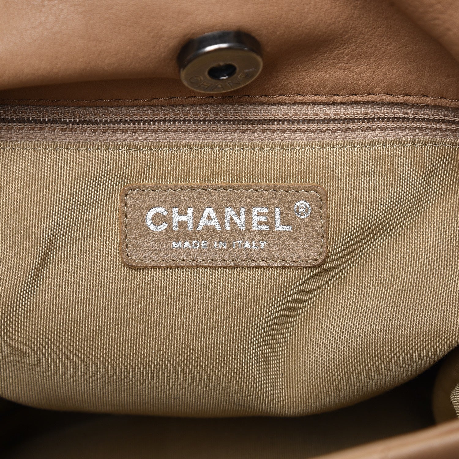 Chanel Calfskin Stitched Double Zip Hobo Beige 6 of 17
