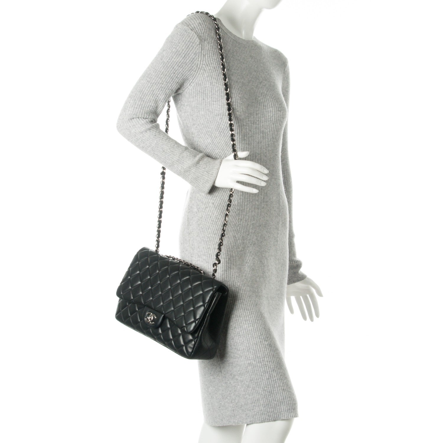Chanel Lambskin Quilted Jumbo Single Flap Black 3 of 9