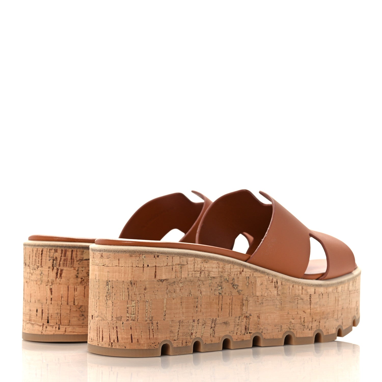 Hermes Calfskin Cork Eze 30 Sandals 38 Marron Glaise 4 of 9