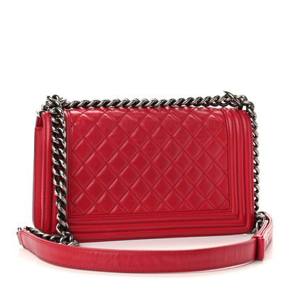 Chanel Calfskin Quilted Medium Boy Flap Red 3 of 9