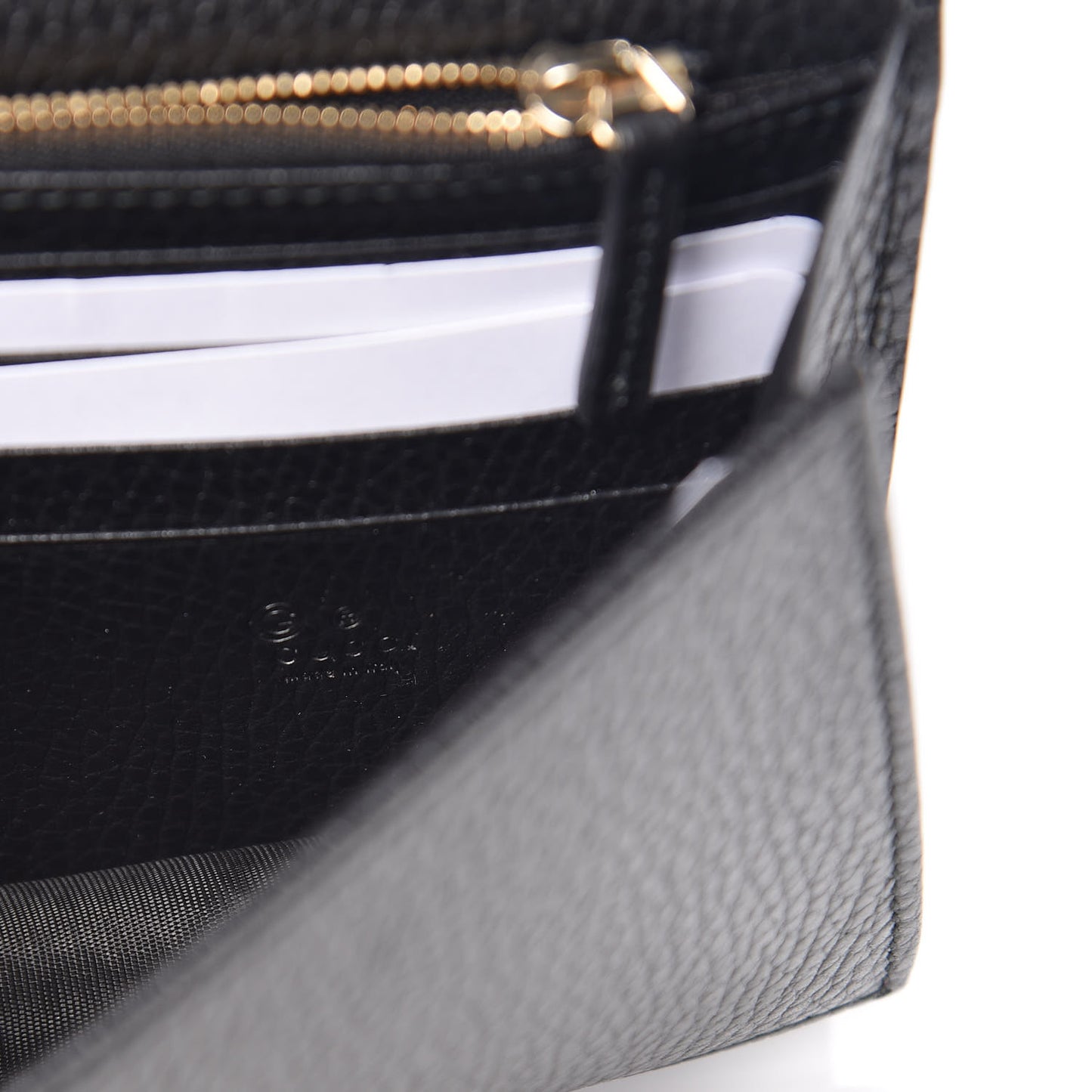 Dollar Calfskin Interlocking G Chain Wallet Black