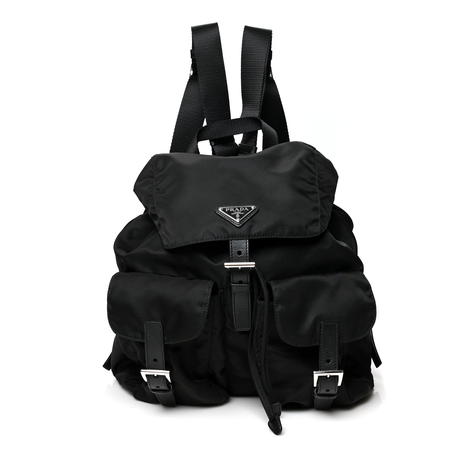 Prada Tessuto Nylon Saffiano Medium Backpack Black 1 of 10