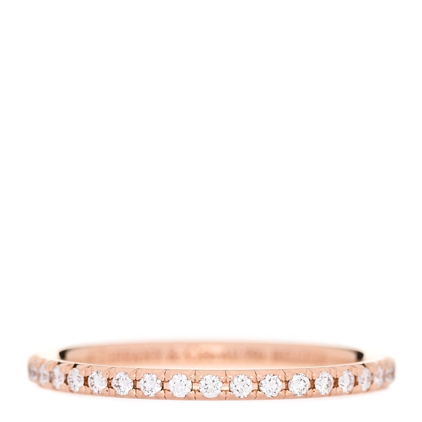 18K Rose Gold Diamond Metro Band Ring 47 4