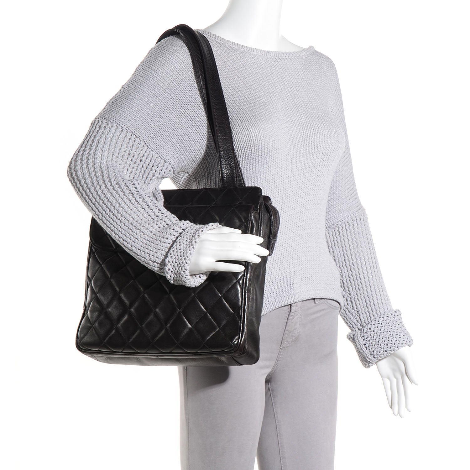 Chanel Lambskin Quilted Shoulder Bag Black 2 of 8