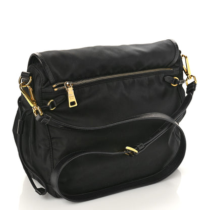 Prada Tessuto Nylon Saffiano Messenger Bag Black 3 of 11