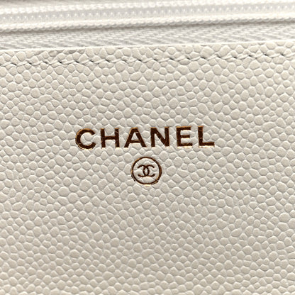 Chanel Caviar Quilted Wallet On Chain WOC White 6 of 11