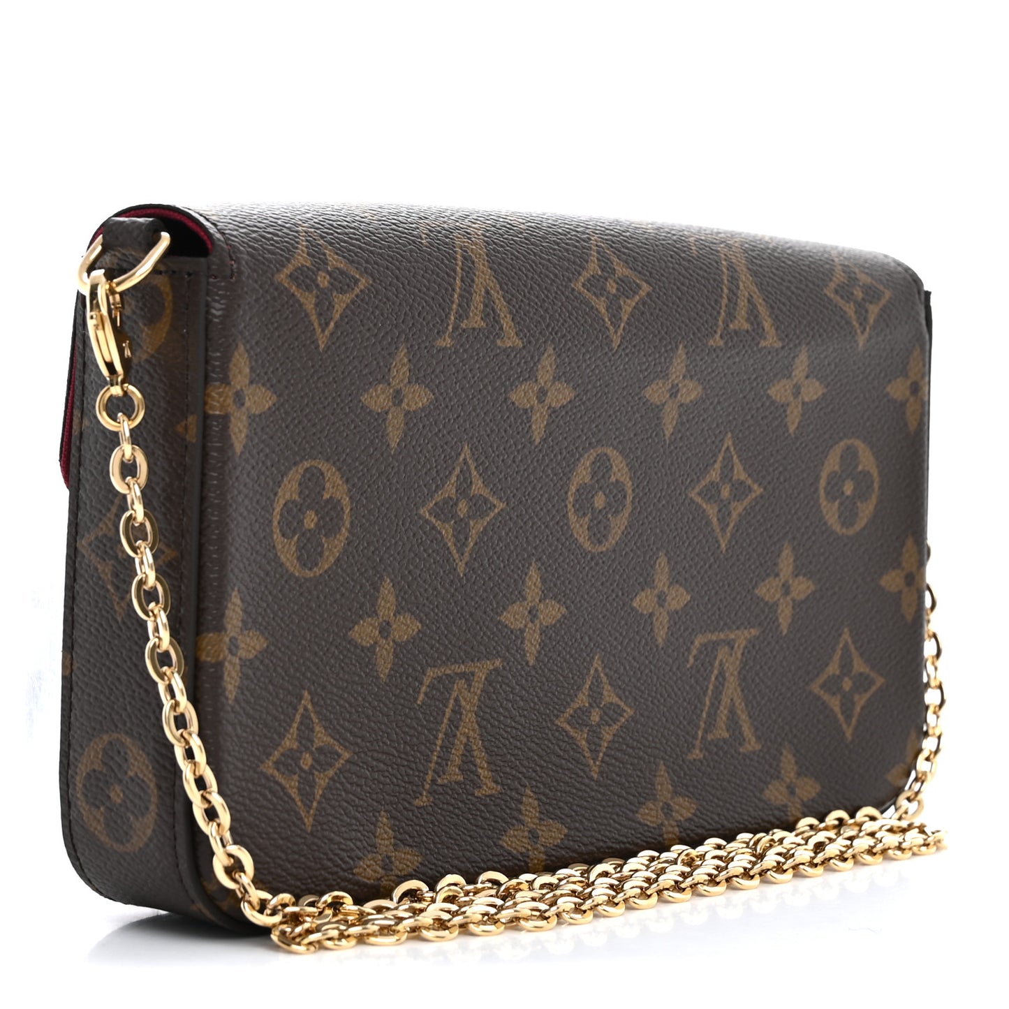Monogram Pochette Felicie Chain Wallet Fuchsia