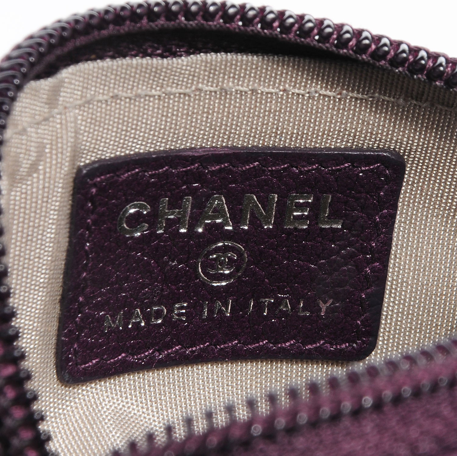 Chanel Leather CC Camellia Coin Purse Purple 6 of 7