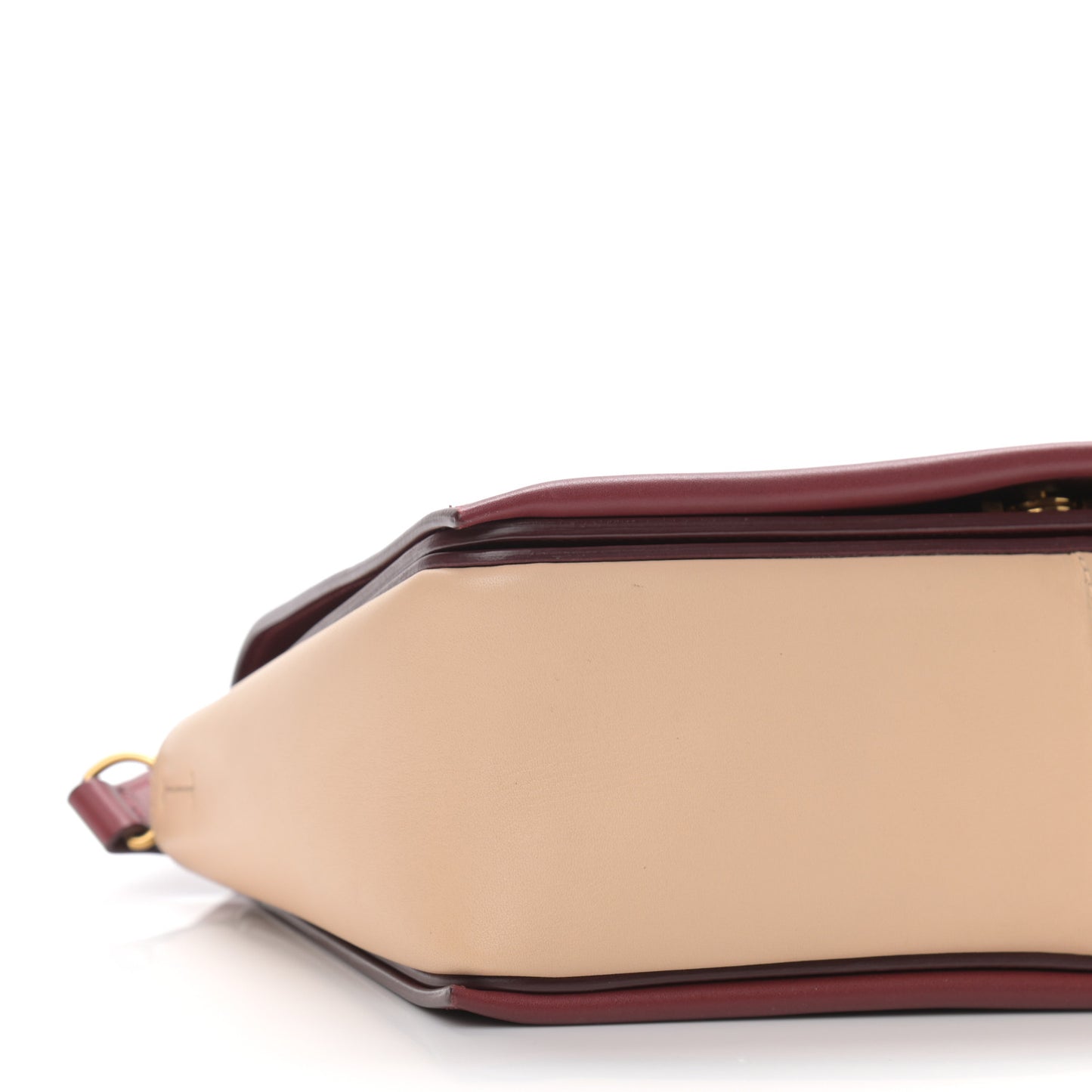 Shiny Smooth Calfskin Medium Frame Shoulder Bag Ruby Nude