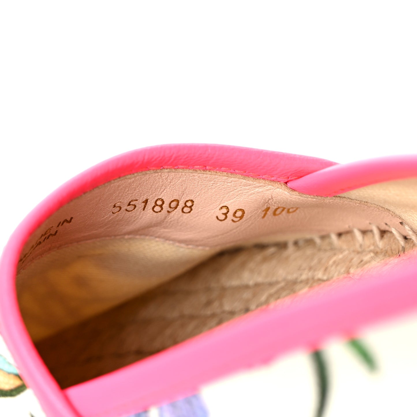Canvas Flora Print Espadrilles 39 White Multicolor Fuxia