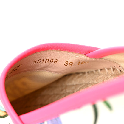 Gucci Canvas Flora Print Espadrilles 39 White Multicolor Fuxia 8 of 9